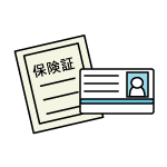 イラスト：免許証、健康保険証