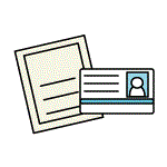 イラスト:免許証、健康保険証