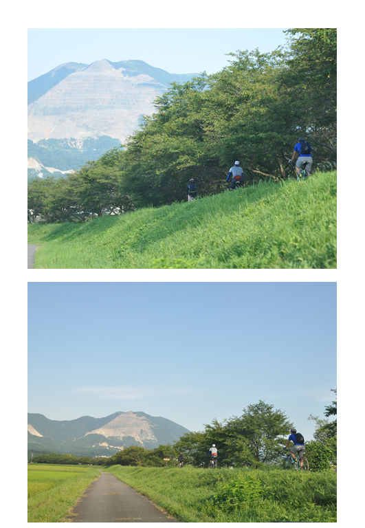 藤原岳とロードバイクの写真