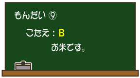 もんだい（9）こたえ：B お米です。