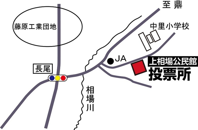 イラスト:藤原第5投票所の地図