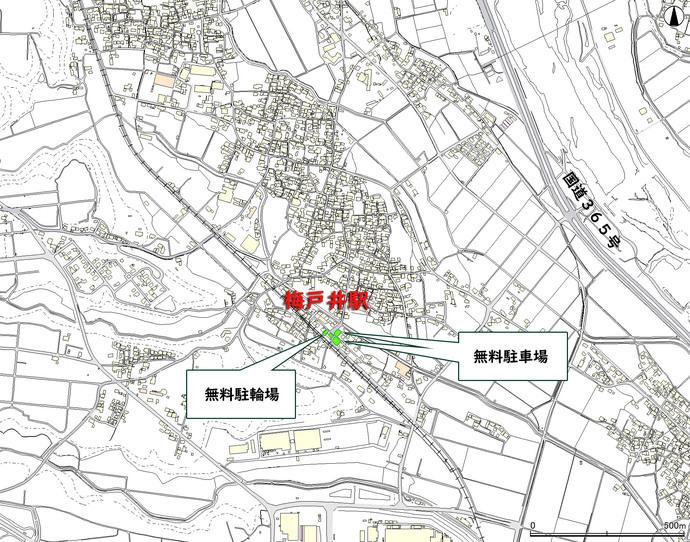 地図：梅戸井駅